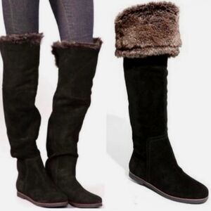 Sam Edleman Orlando Black Leather Over The Knee Tall Boots